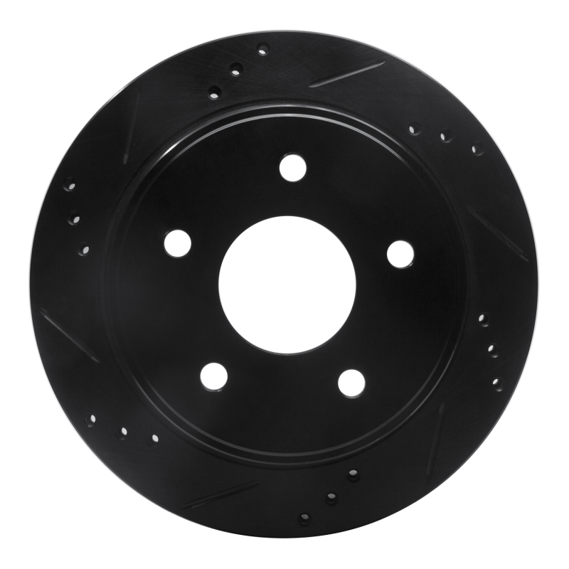 Chevrolet Blazer Brake Rotor (1) - Rear Left - R1 Concepts - Drilled & Slotted - Black - `97-`05